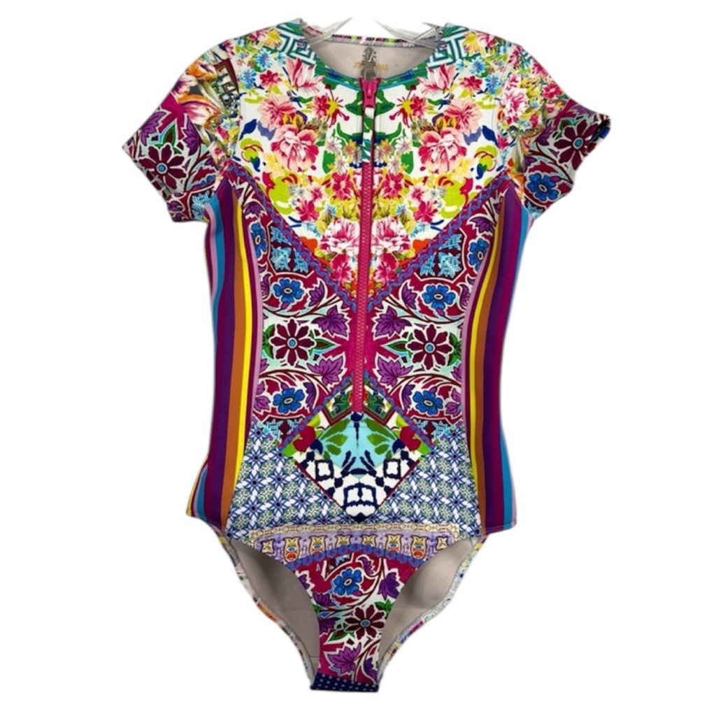 Johnny Was Locita Surf Neoprene One Piece Swimsuit New With Tag Size S